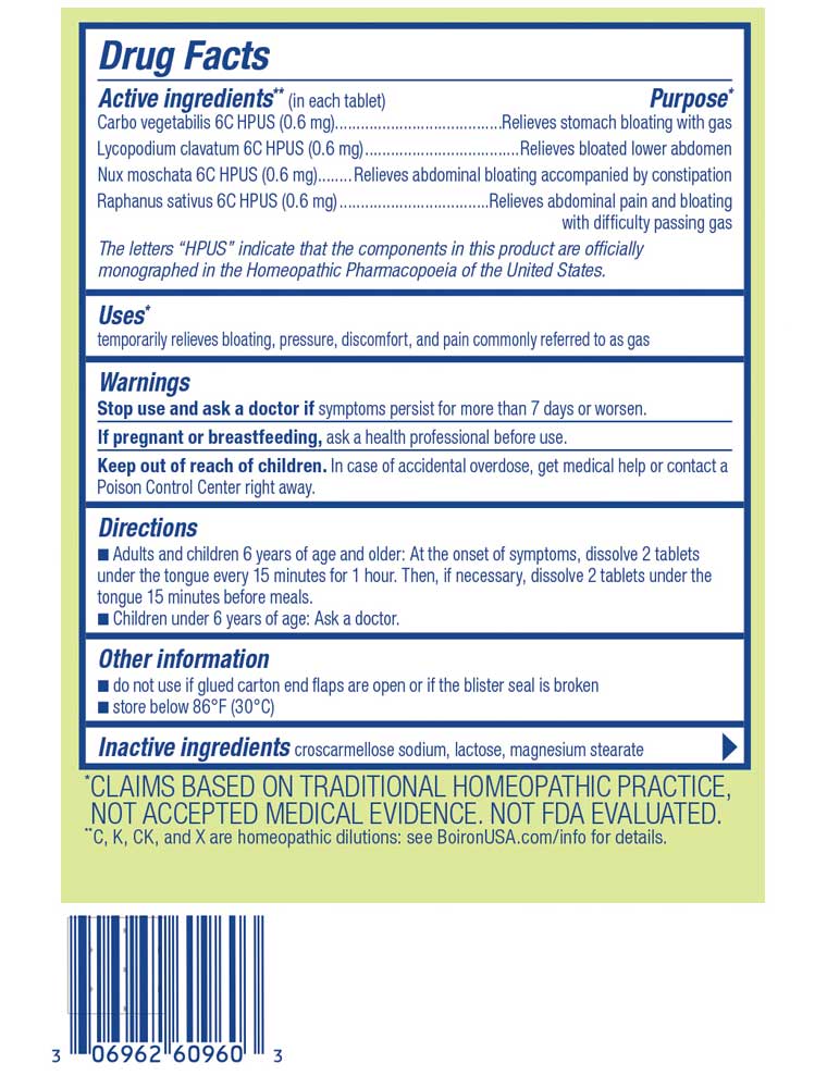 Boiron Homeopathics Gasalia Ingredients