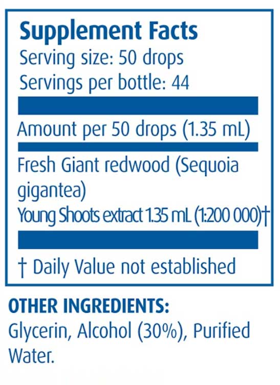Boiron Homeopathics Gemmo Giant Redwood Young Shoots Ingredients