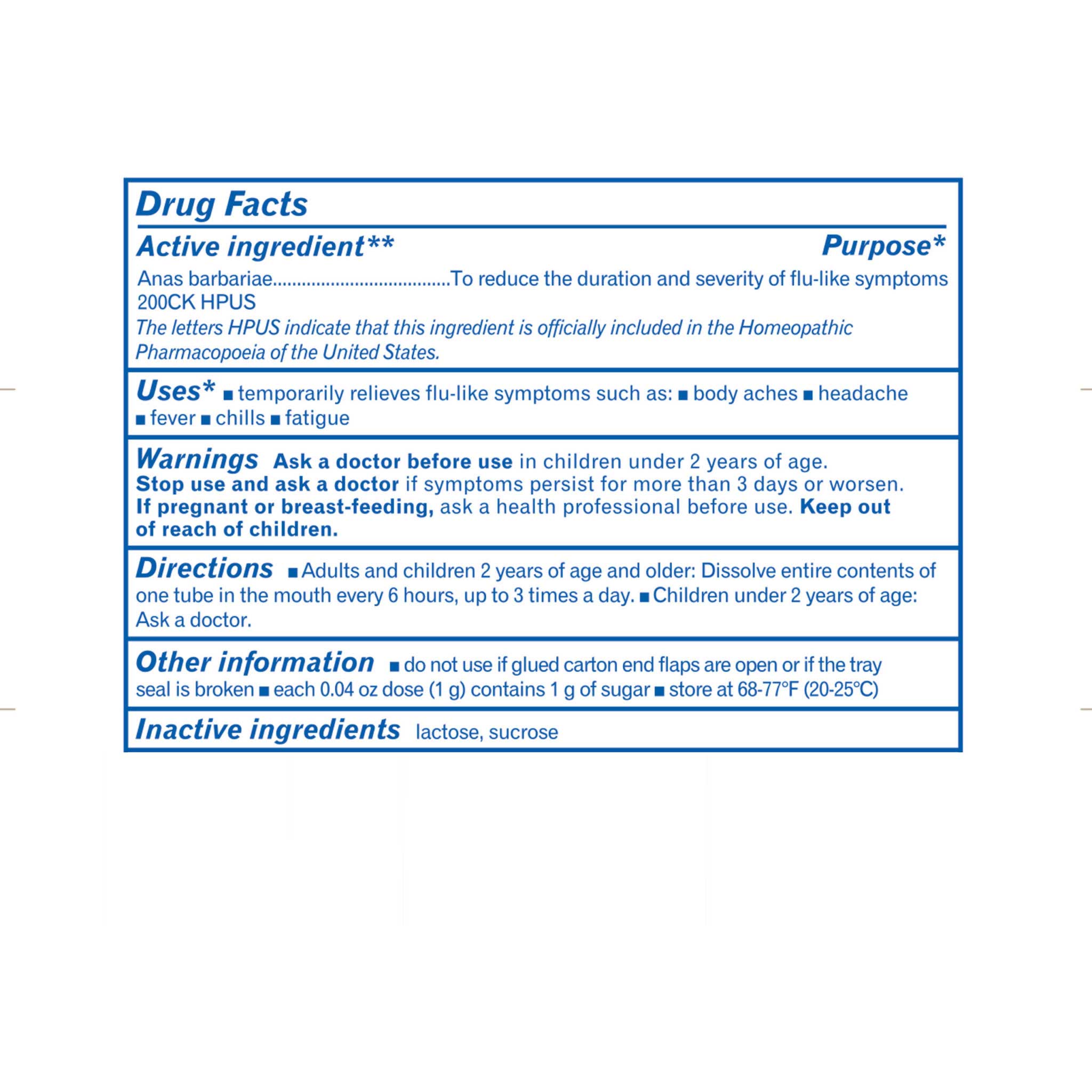 Boiron Homeopathics Oscillococcinum Ingredients