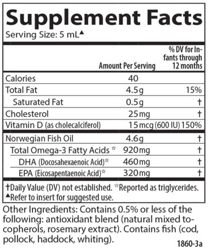 Carlson Labs Baby's DHA 920 mg Ingredients