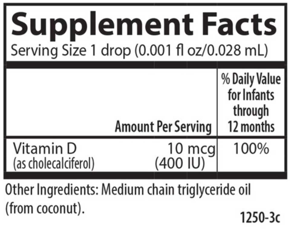 Carlson Labs Baby's Super Daily D3 400 IU Ingredients