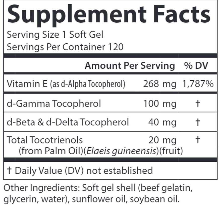 Carlson Labs E-Gems® Elite 400 IU Ingredients