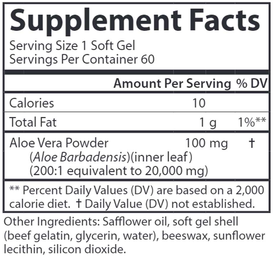 Carlson Labs Golden Aloe Ingredients