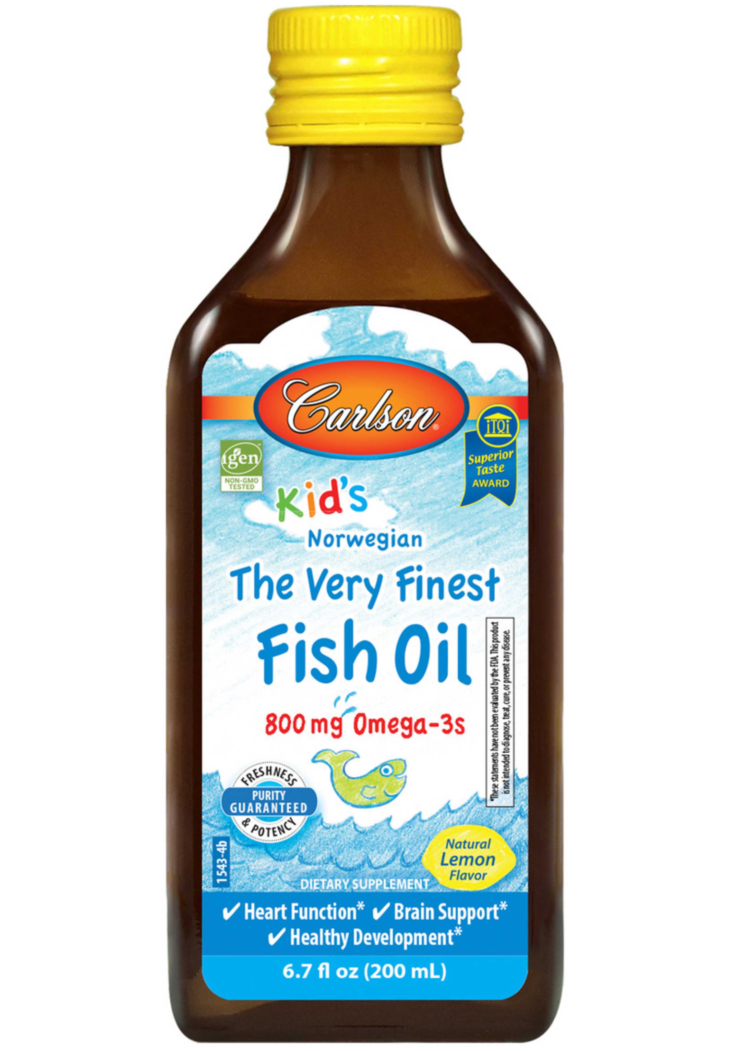 Carlson Labs Kids Norwegian The Very Finest Fish Oil, Lemon