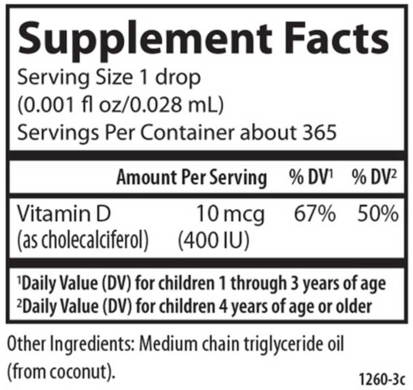Carlson Labs Kid's Super Daily D3 400 IU (10 mcg) Ingredients