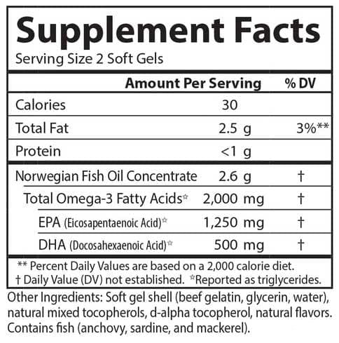 Carlson Labs Maximum Omega 2000 Ingredients