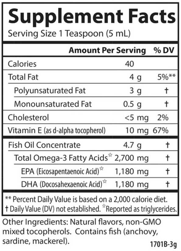 Carlson Labs Med Omega 2,700 mg Ingredients