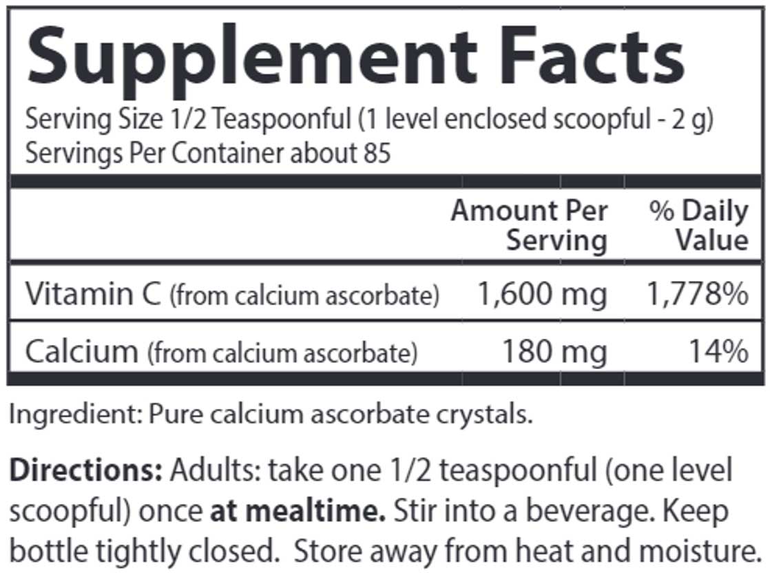 Carlson Labs Mild-C Powder Ingredients