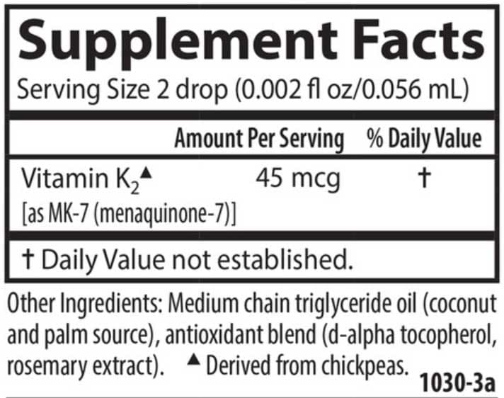 Carlson Labs Super Daily K2 45 mcg Ingredients