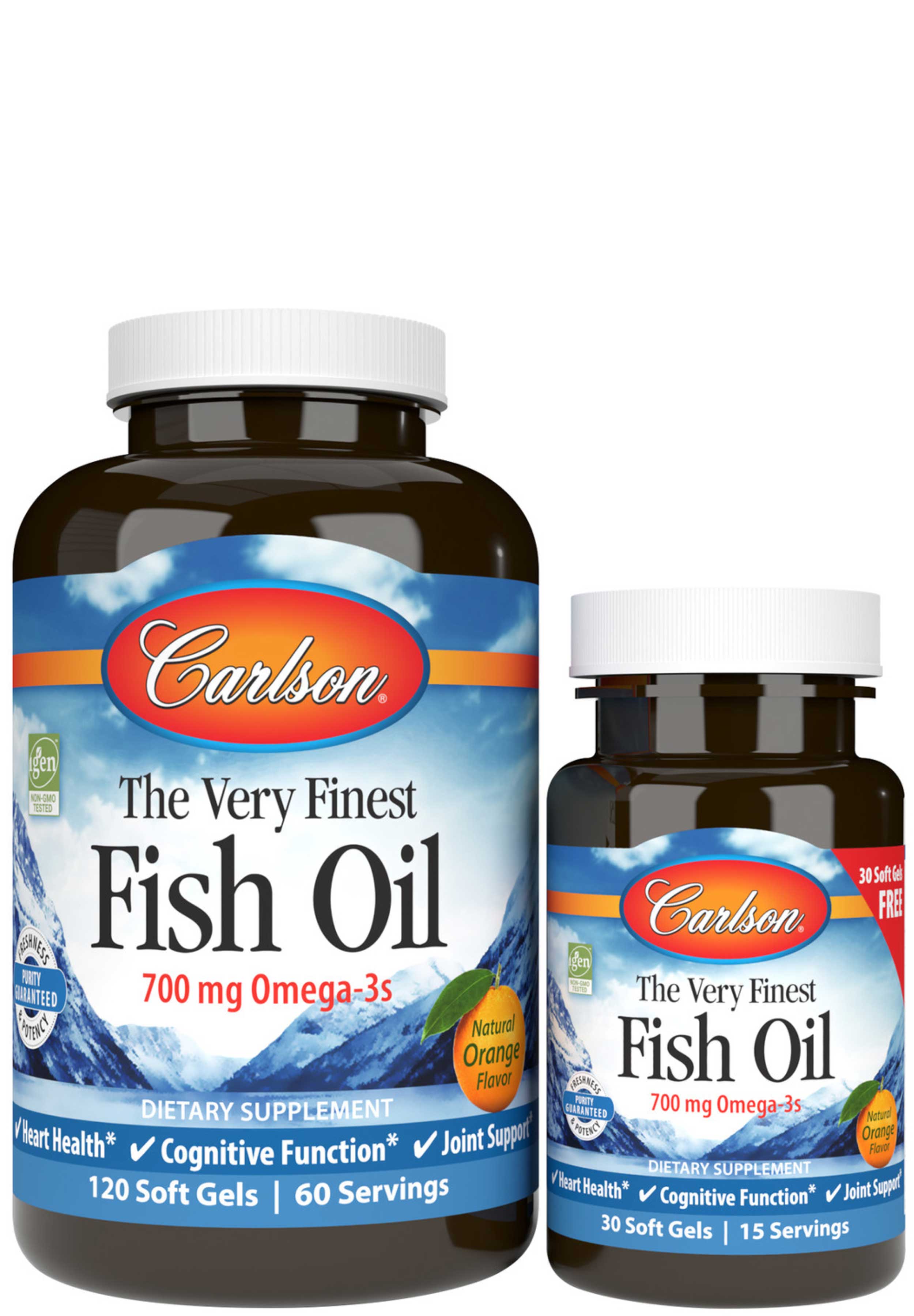 Carlson Labs The Very Finest Fish Oil 700 mg Omega-3s, Orange