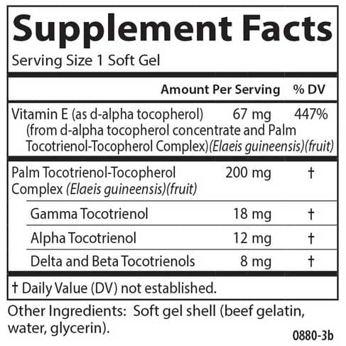 Carlson Labs Tocotrienols Ingredients