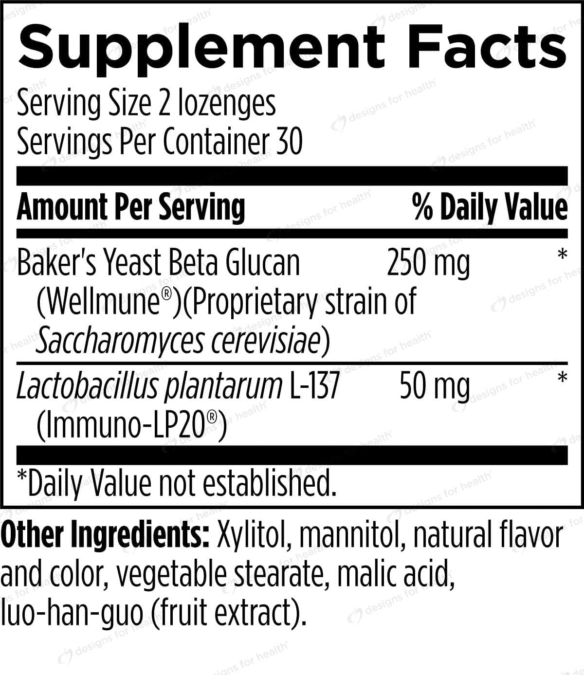 Designs for Health Periommune Ingredients