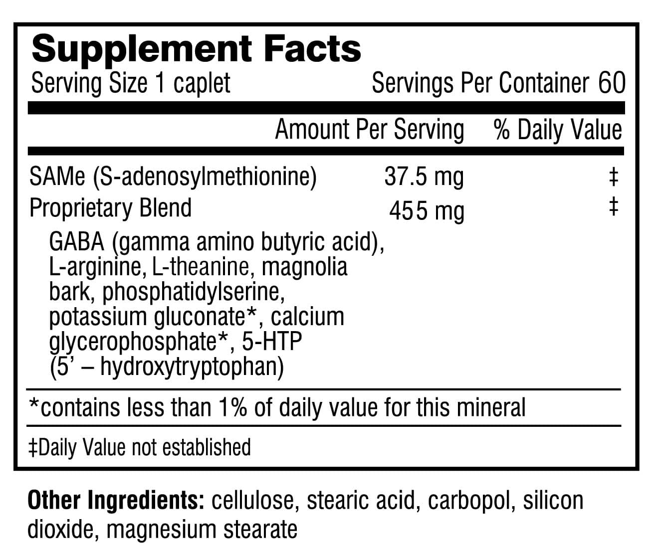 Doctor Wilson's Original Formulations Cortisol Stress Reset Ingredients