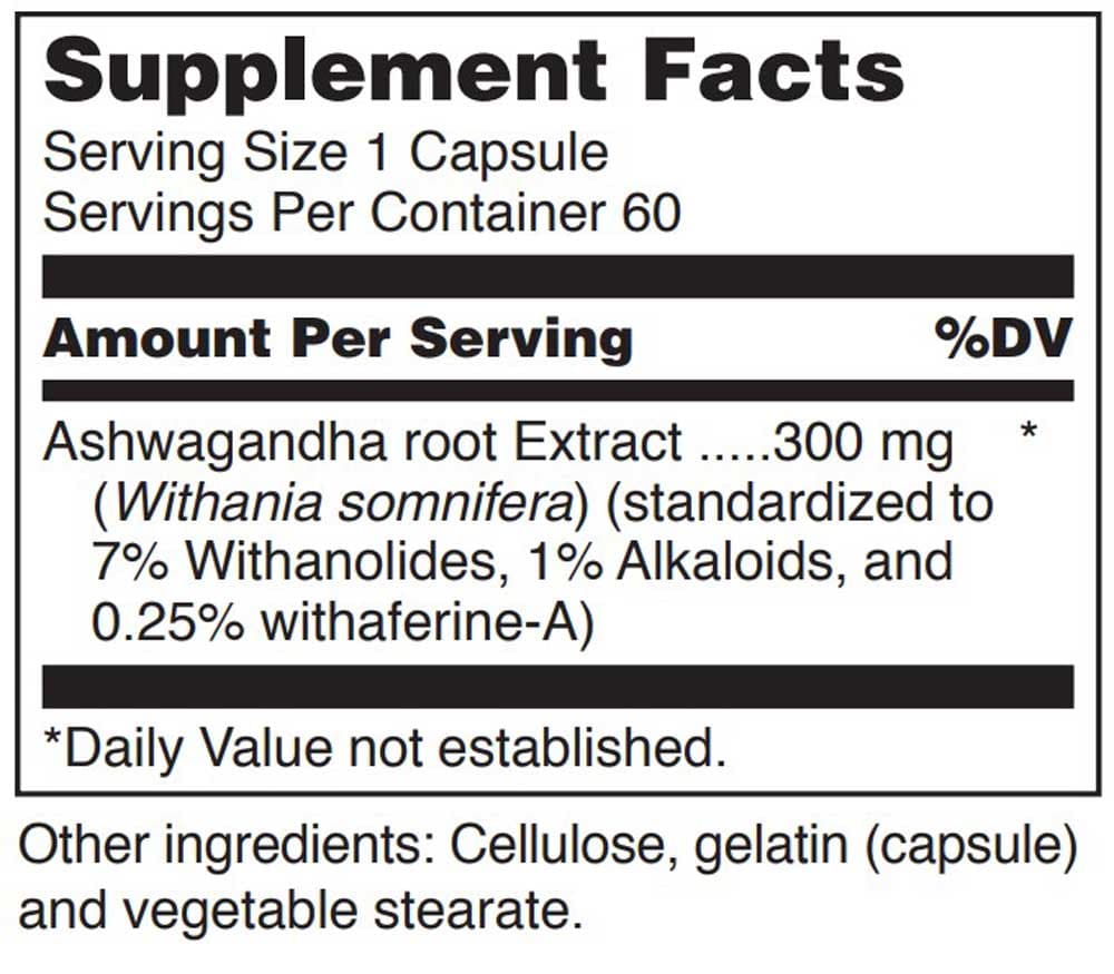 Douglas Laboratories Ayur-Ashwagandha Ingredients