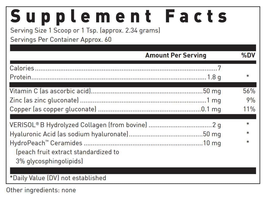 Douglas Laboratories Hydrolyzed Collagen+ Ingredients