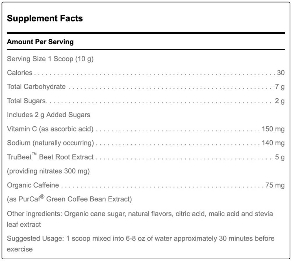 Douglas Laboratories Klean Pre-Workout Ingredients