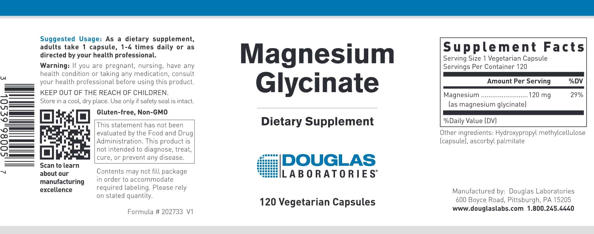Douglas Laboratories Magnesium Glycinate Label