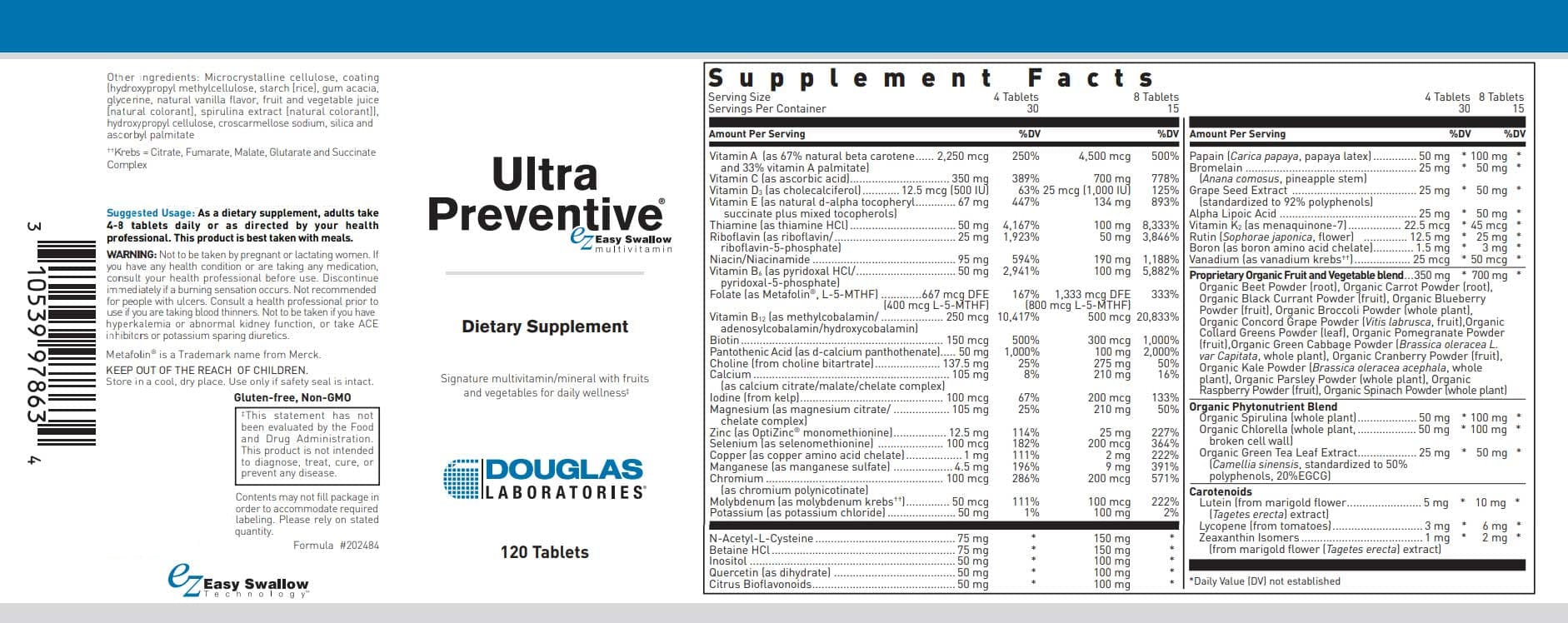 Douglas Laboratories Ultra Preventive -EZ Swallow Label