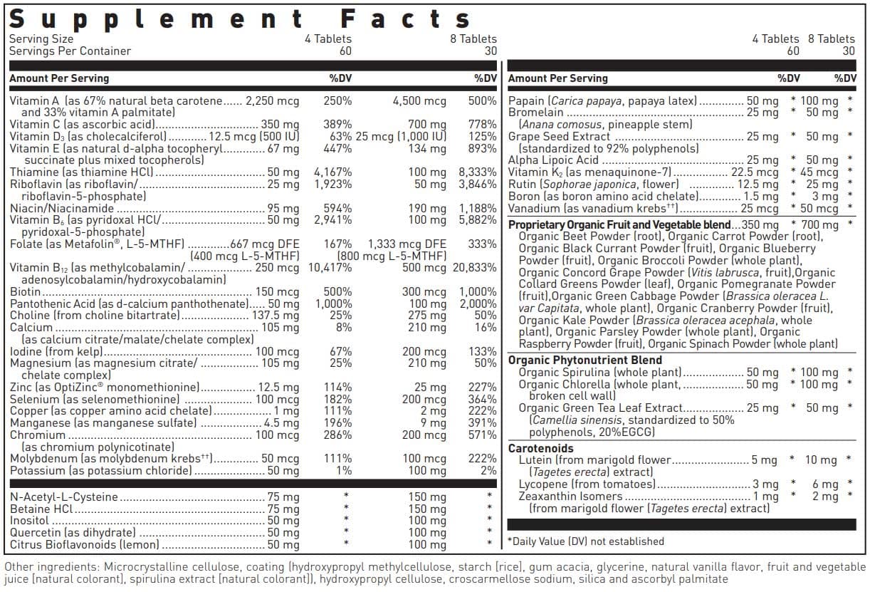 Douglas Laboratories Ultra Preventive -EZ Swallow Ingredients