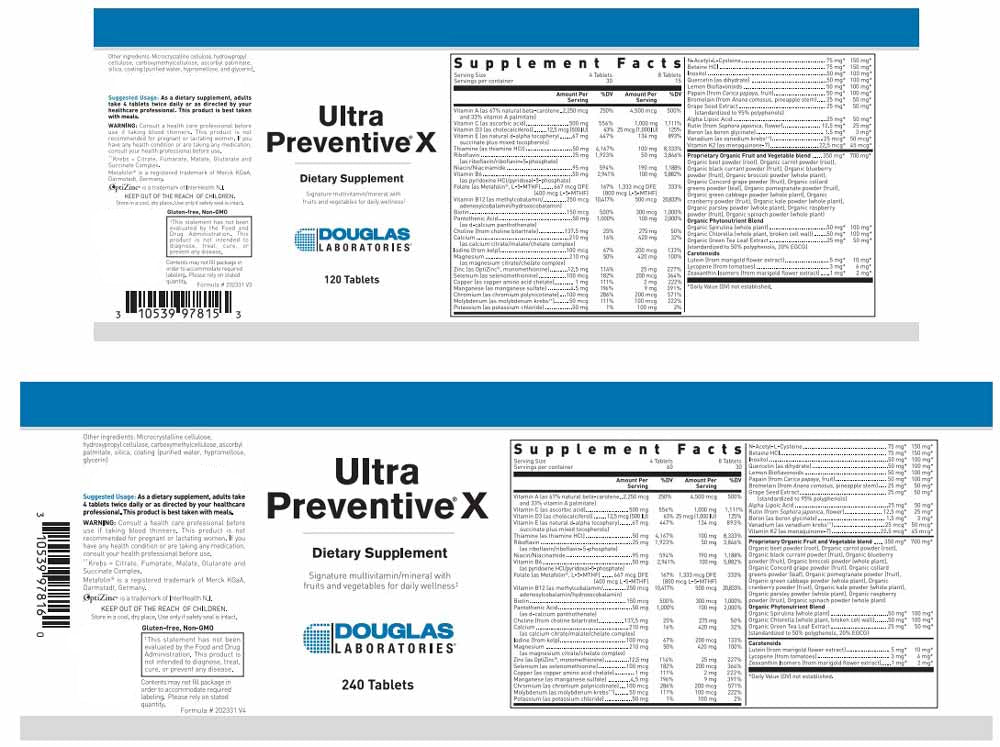 Douglas Laboratories Ultra Preventive X Label