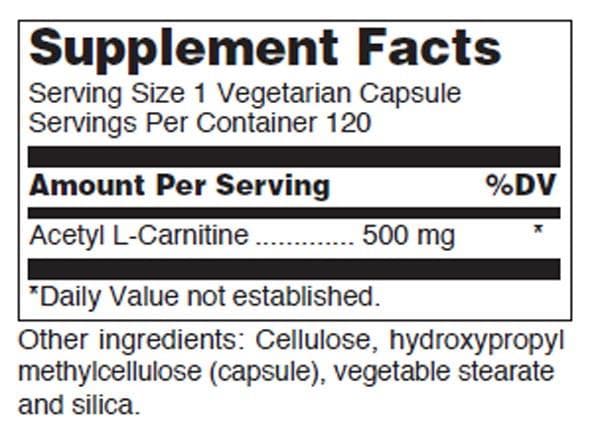 Douglas Laboratories Acetyl-L-Carnitine Ingredients