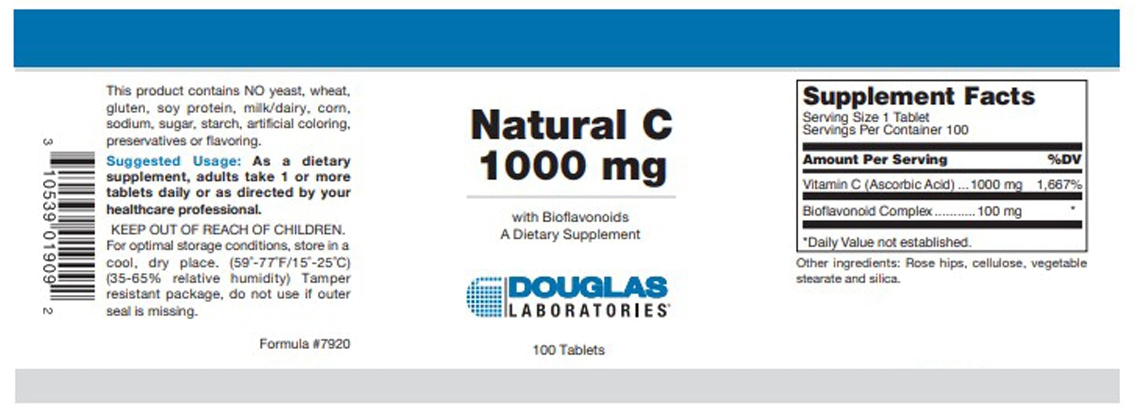 Douglas Laboratories Natural C Label