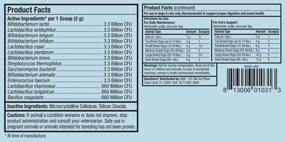 Dr. Mercola Bark & Whiskers Complete Probiotics (Formerly Complete Probiotics Pets) Ingredients