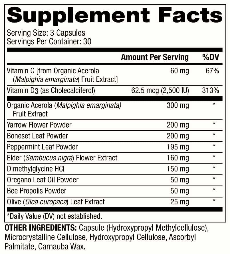 Dr. Mercola Herbal Immune Support Ingredients