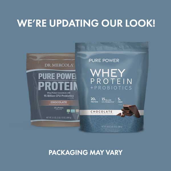 Dr. Mercola Pure Power Whey Protein + Probiotics - Chocolate New Look