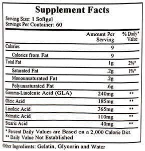Ecological Formulas/Cardiovascular Research Borage Oil GLA-240 Ingredients