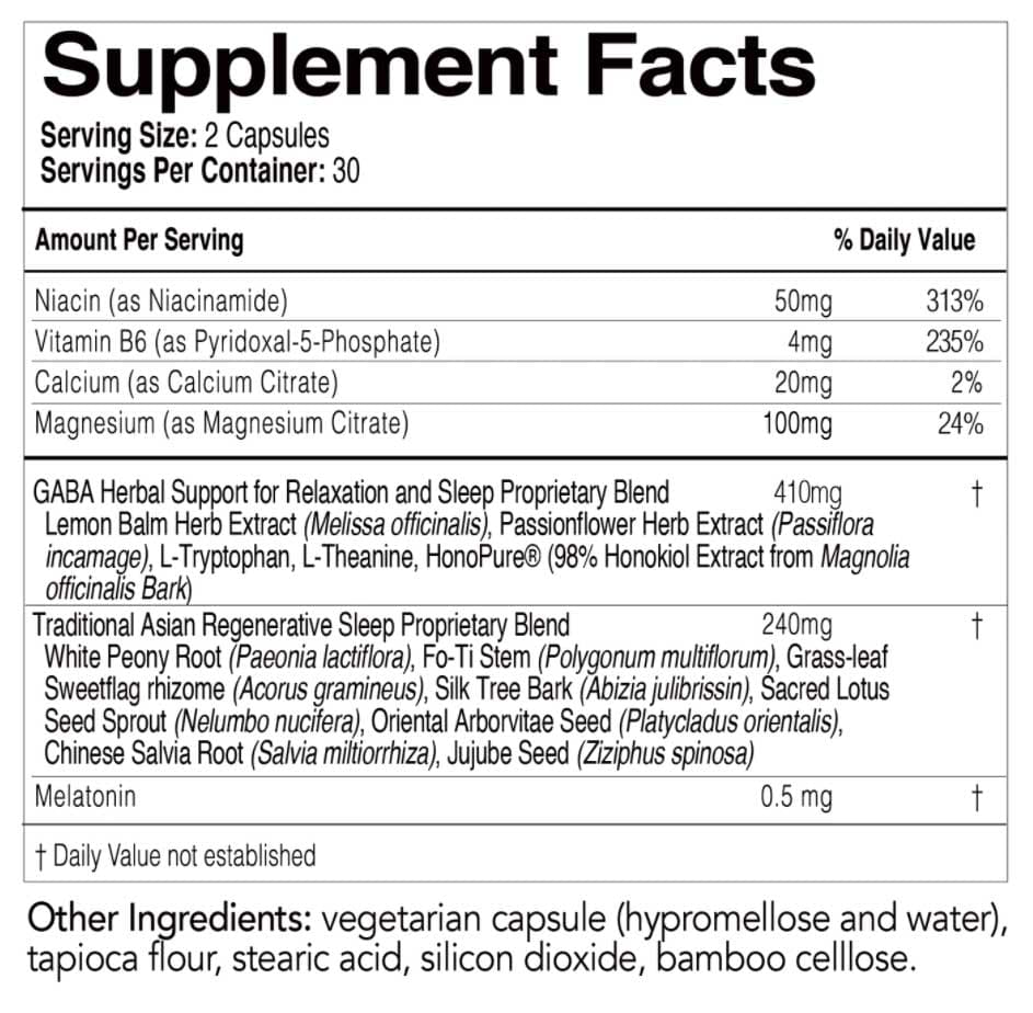 EcoNugenics ecoSleep Ingredients