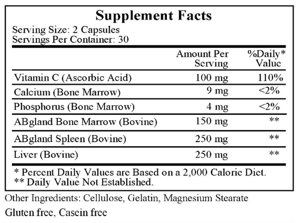 Ecological Formulas/Cardiovascular Research B Cell Formula Ingredients
