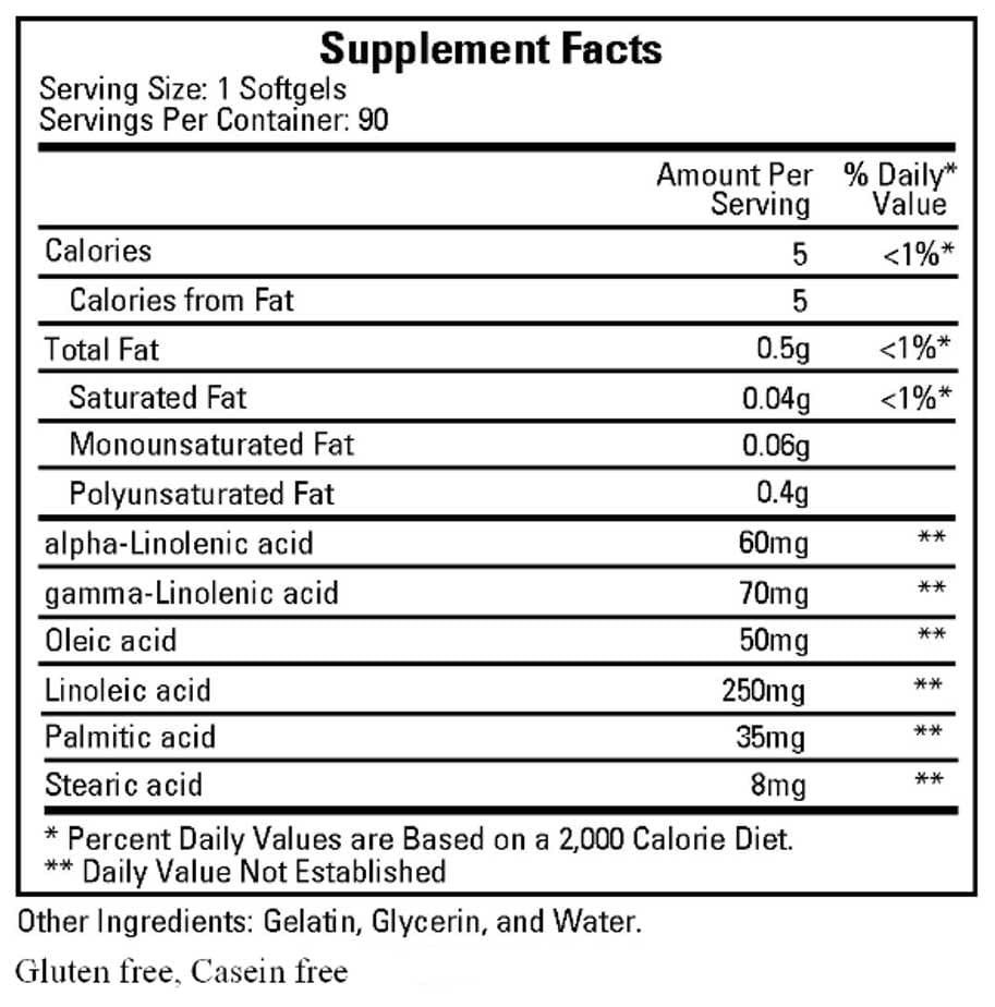 Ecological Formulas/Cardiovascular Research Black Currant Seed Oil Ingredients