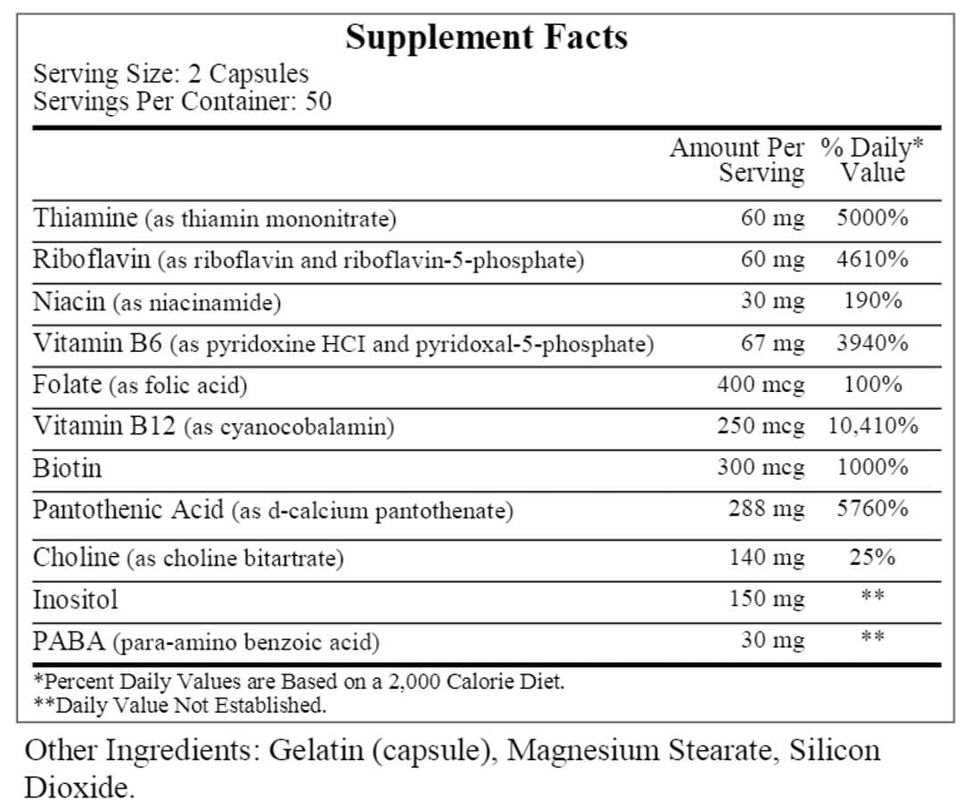 Ecological Formulas/Cardiovascular Research Co-Enzyme B Complex Ingredients