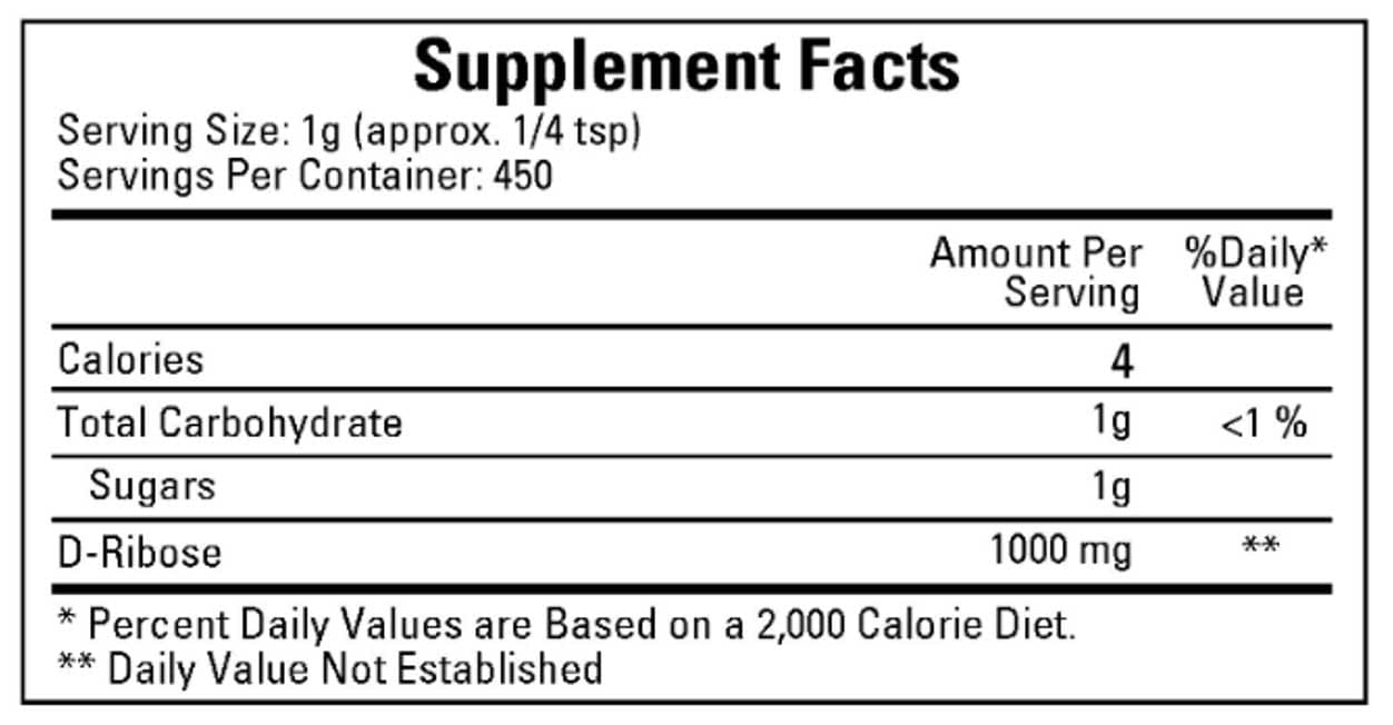 Ecological Formulas/Cardiovascular Research D-Ribose Ingredients