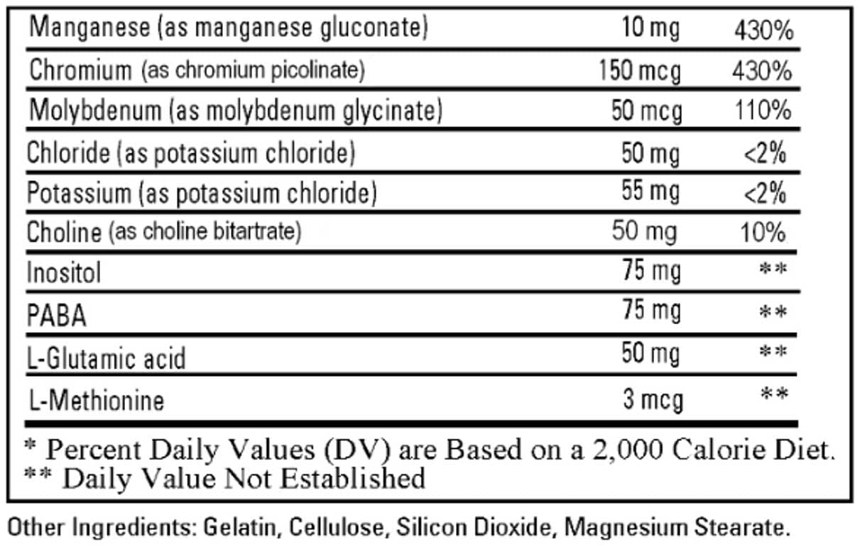 Ecological Formulas/Cardiovascular Research Hypomultiple without Copper and Iron Ingredients