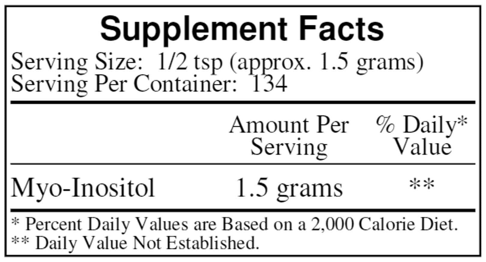 Ecological Formulas/Cardiovascular Research Inositol Powder Ingredients