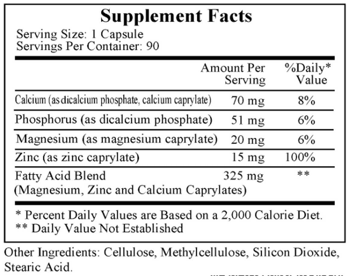 Ecological Formulas/Cardiovascular Research Kaprycidin-A Ingredients