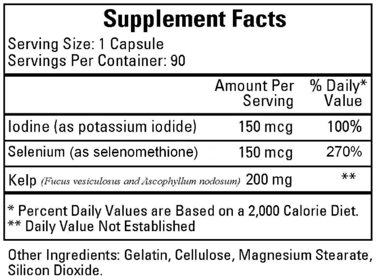 Ecological Formulas/Cardiovascular Research Kelp with Natural Selenium and Iodine Ingredients