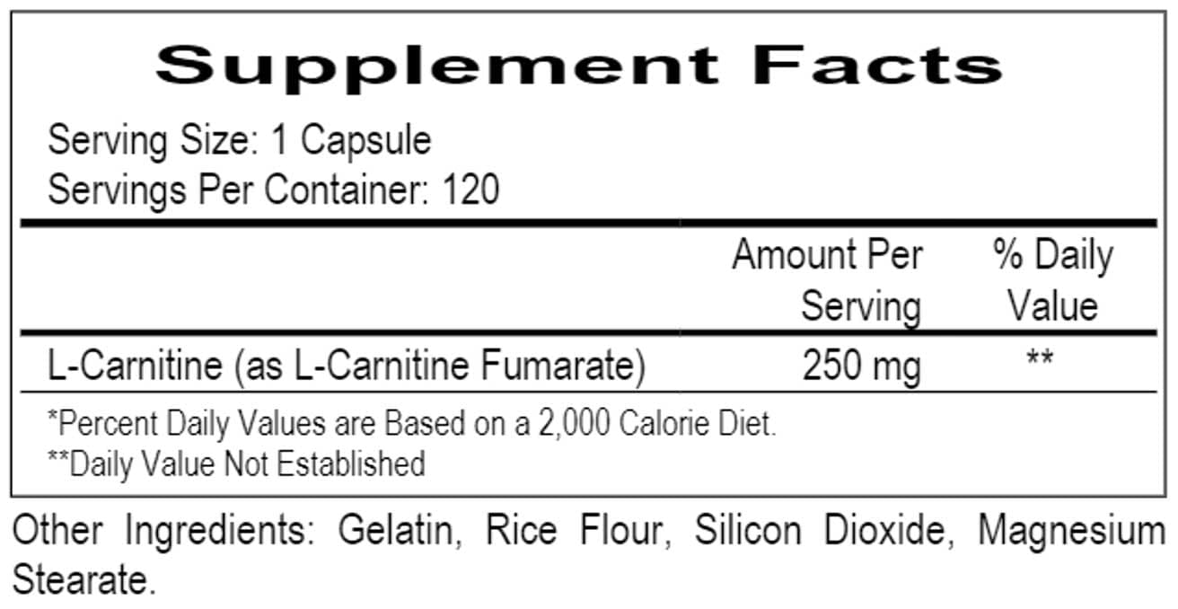 Ecological Formulas/Cardiovascular Research L-Carnitine Ingredients