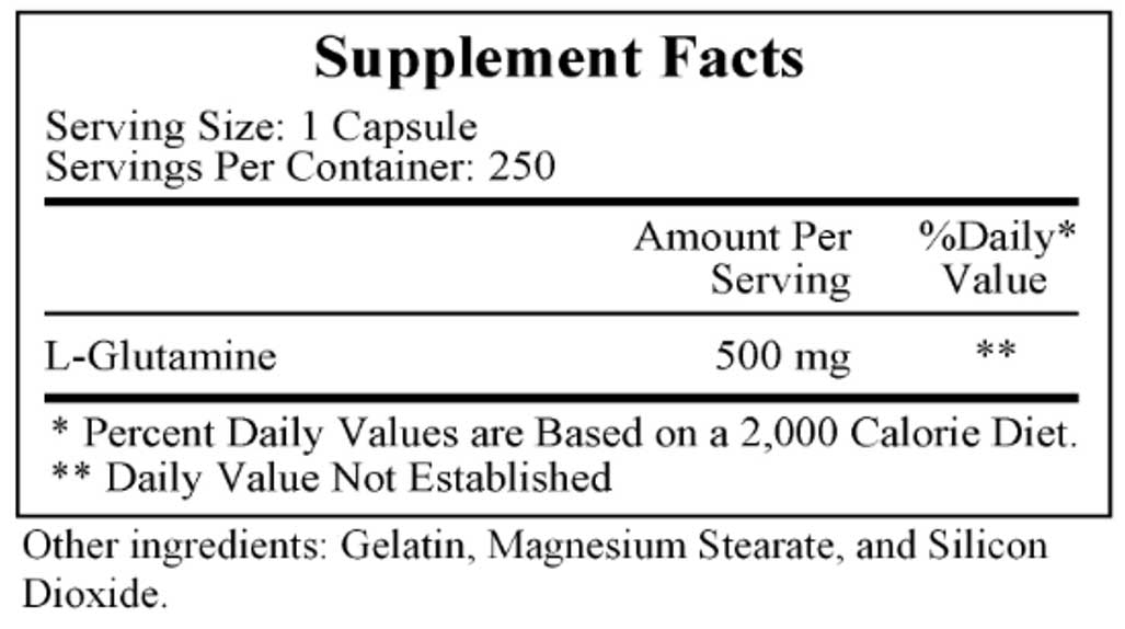 Ecological Formulas/Cardiovascular Research L-Glutamine Ingredients