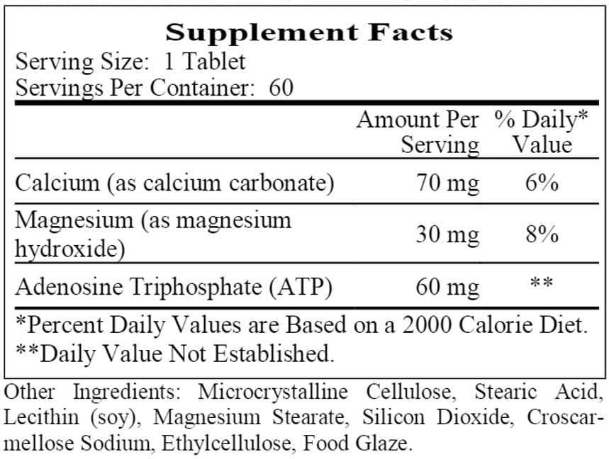 Ecological Formulas/Cardiovascular Research Liposomal Magnesium ATP Ingredients