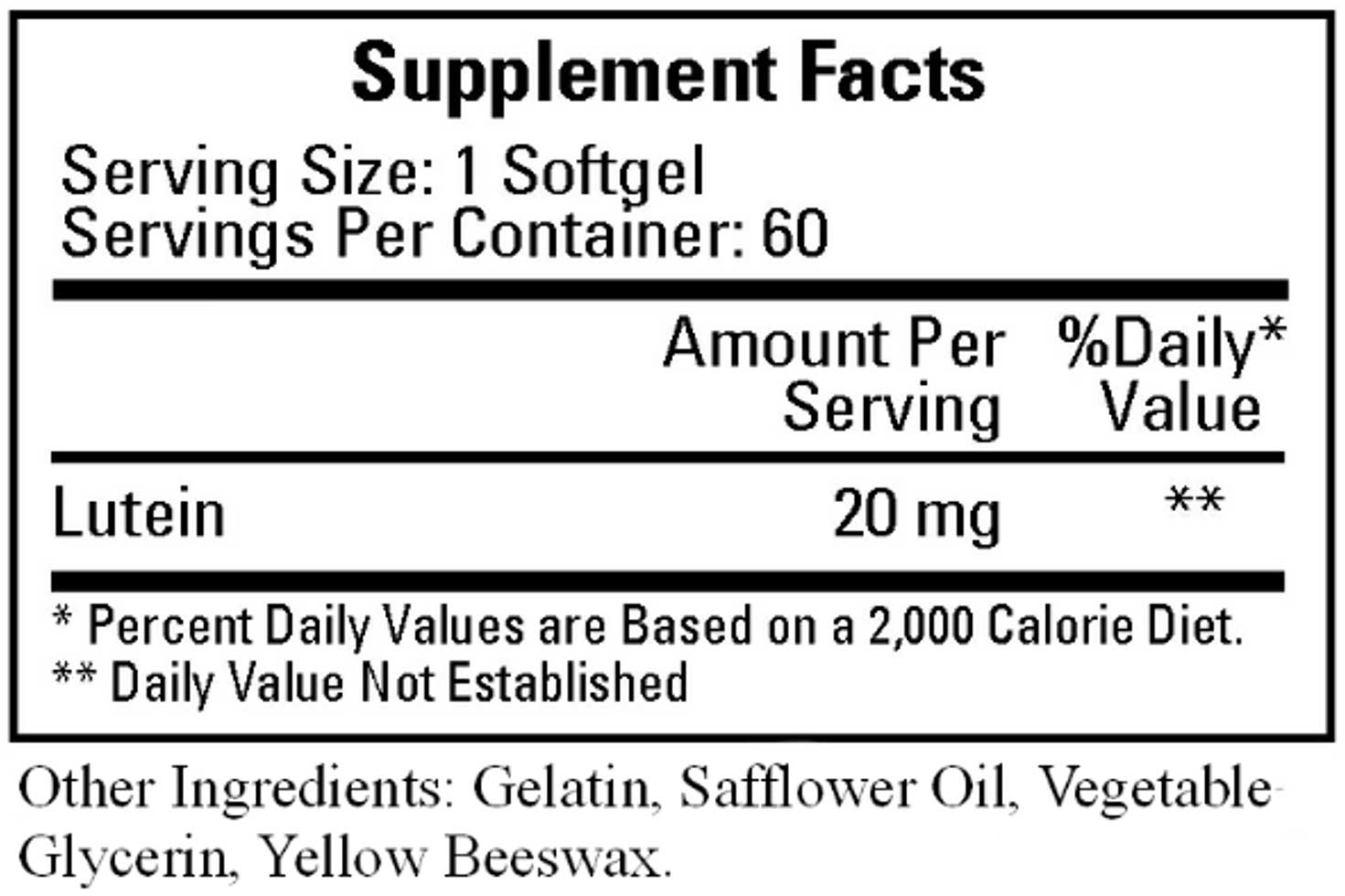 Ecological Formulas/Cardiovascular Research Lutein Ingredients