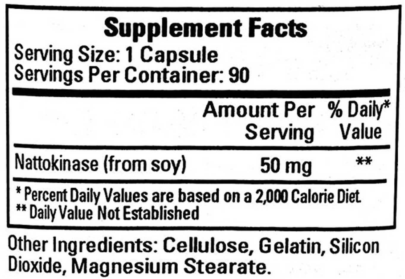 Ecological Formulas/Cardiovascular Research Nattokinase Ingredients