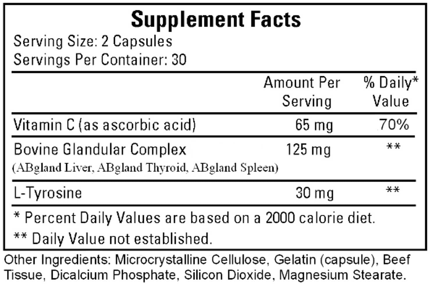 Ecological Formulas/Cardiovascular Research Nuthroid Ingredients