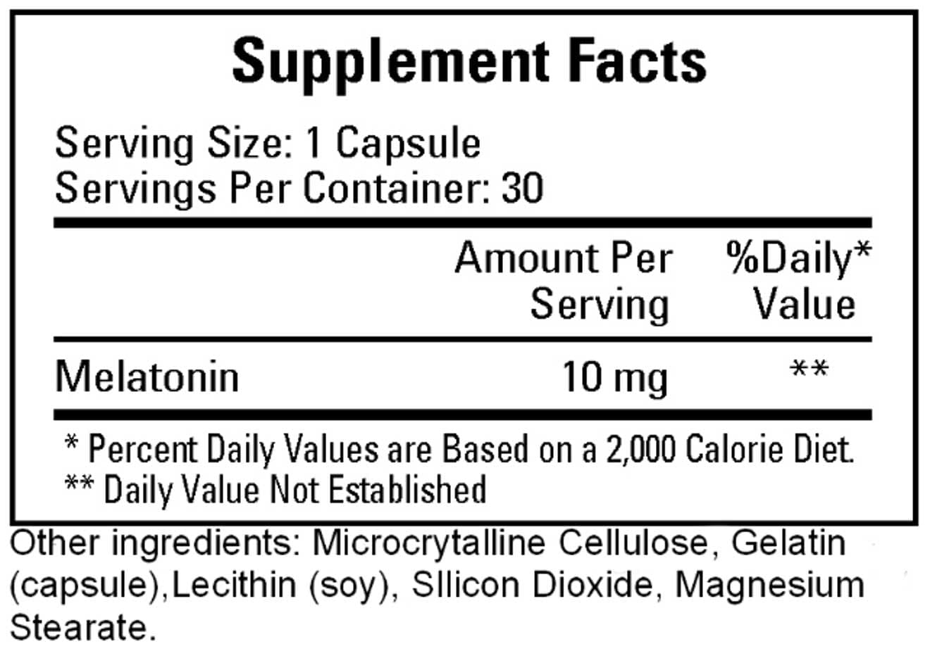 Ecological Formulas/Cardiovascular Research Oncotonin Liposomal Melatonin 10 mg Ingredients
