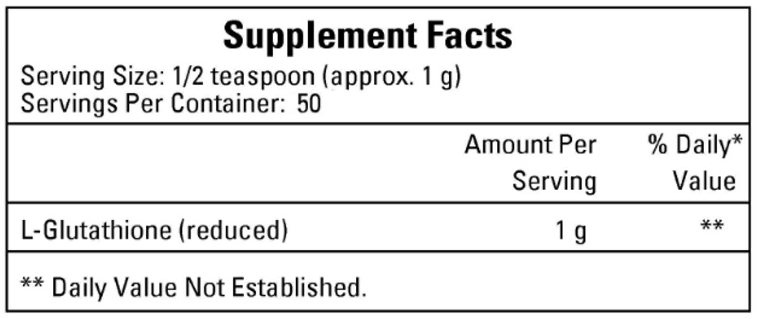 Ecological Formulas/Cardiovascular Research Reduced Glutathione Powder Ingredients