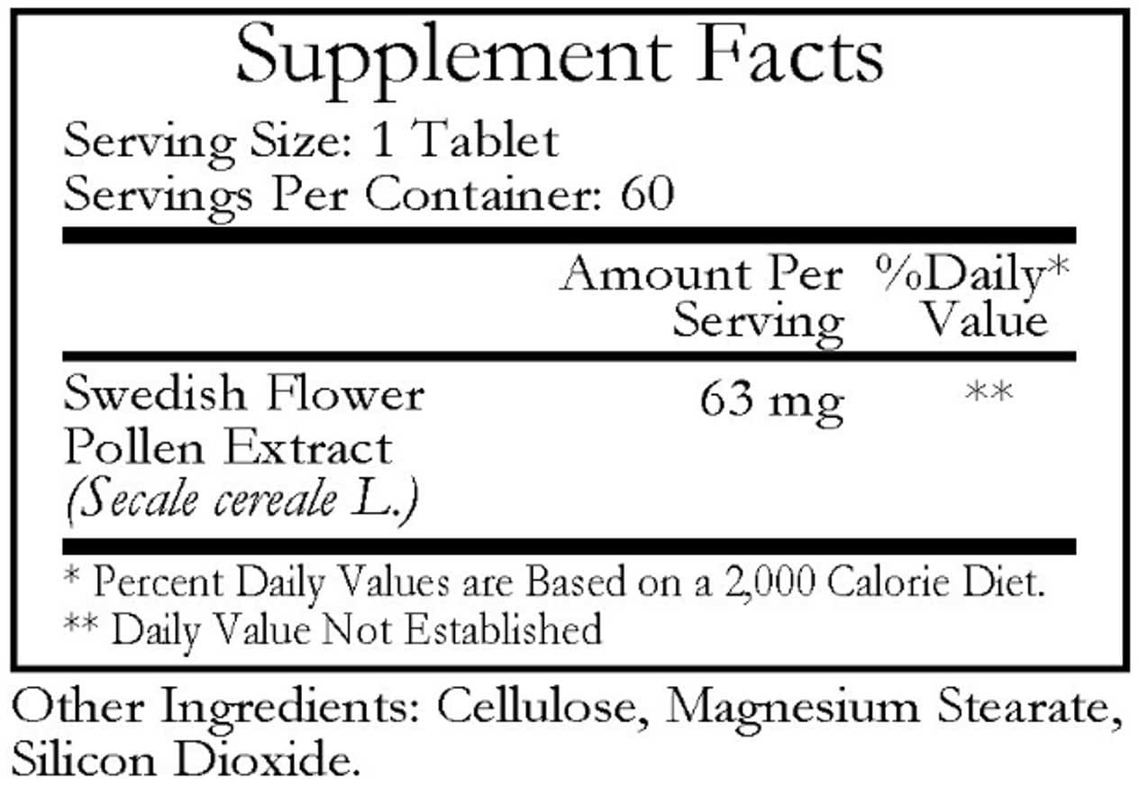 Ecological Formulas/Cardiovascular Research Swedish Flower Pollen Ingredients