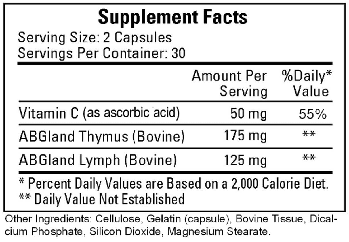 Ecological Formulas/Cardiovascular Research T Cell Formula Ingredients