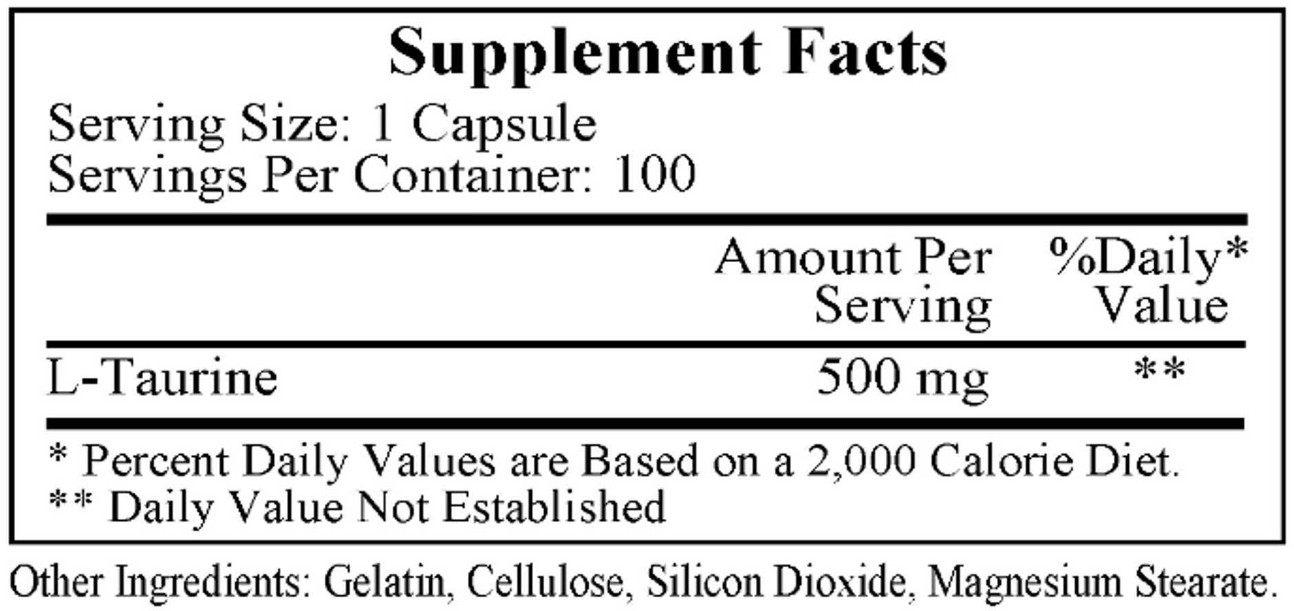 Ecological Formulas/Cardiovascular Research Taurine Ingredients